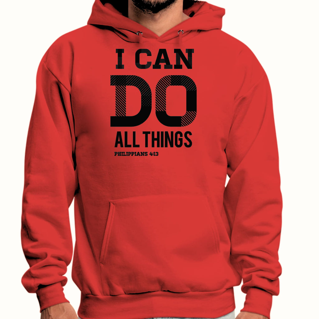Mens Graphic Hoodie i can do All Things Philippians 4:13 Black