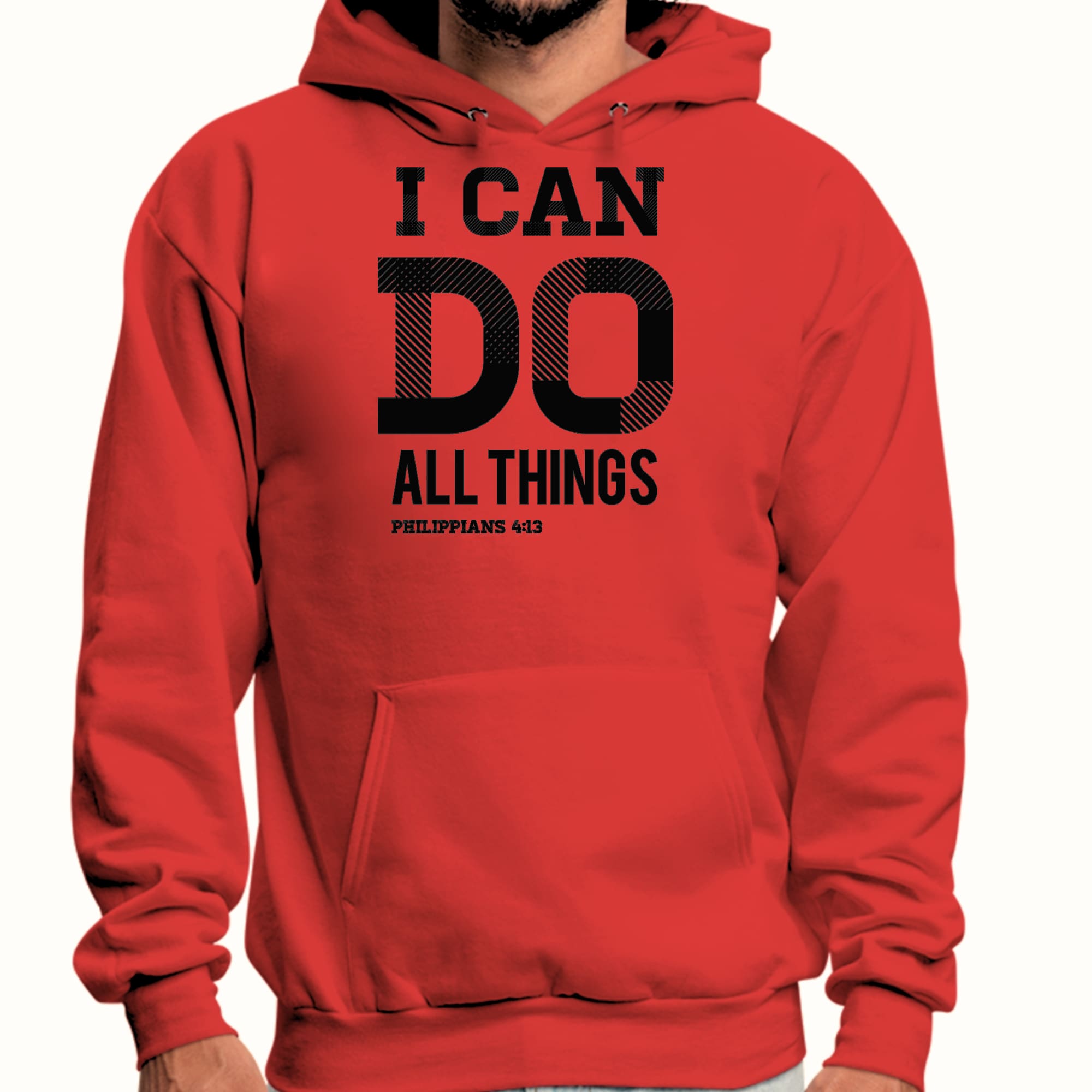 Mens Graphic Hoodie i can do All Things Philippians 4:13 Black