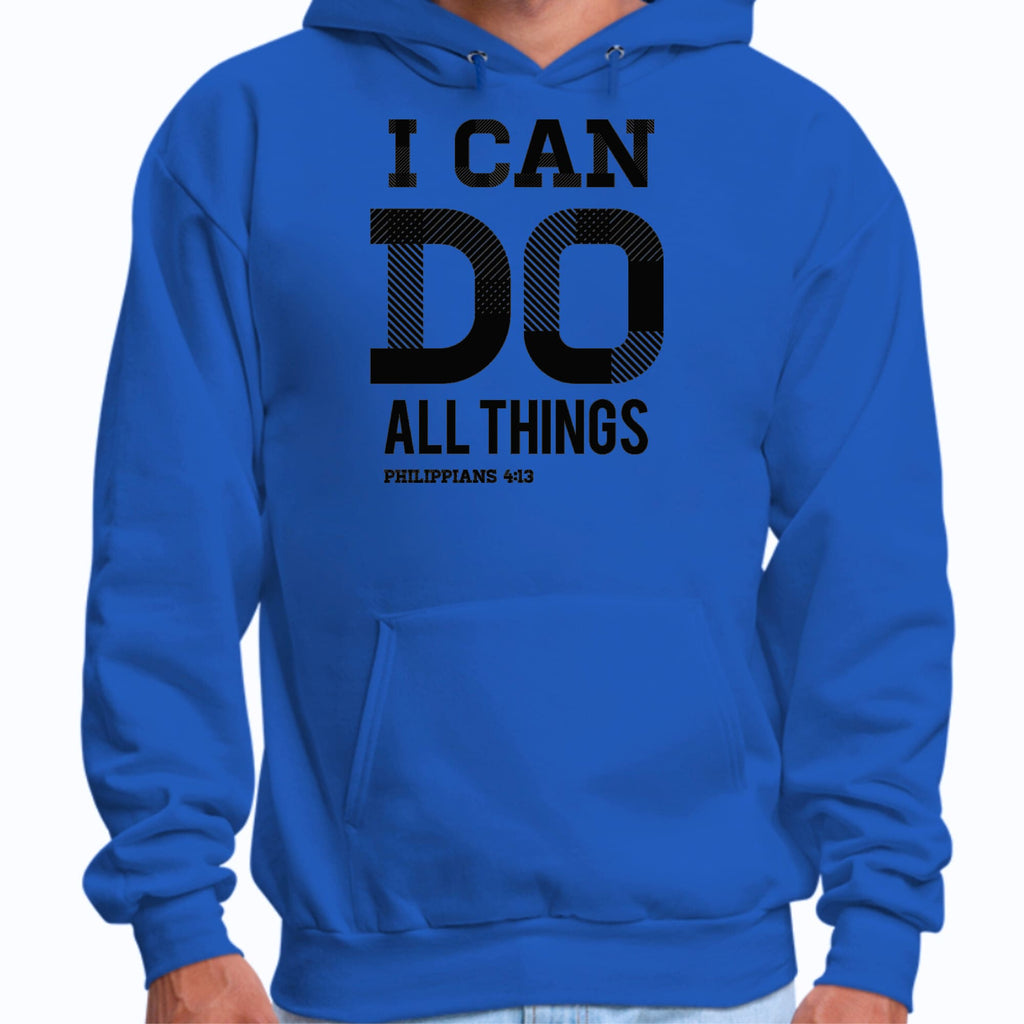 Mens Graphic Hoodie i can do All Things Philippians 4:13 Black