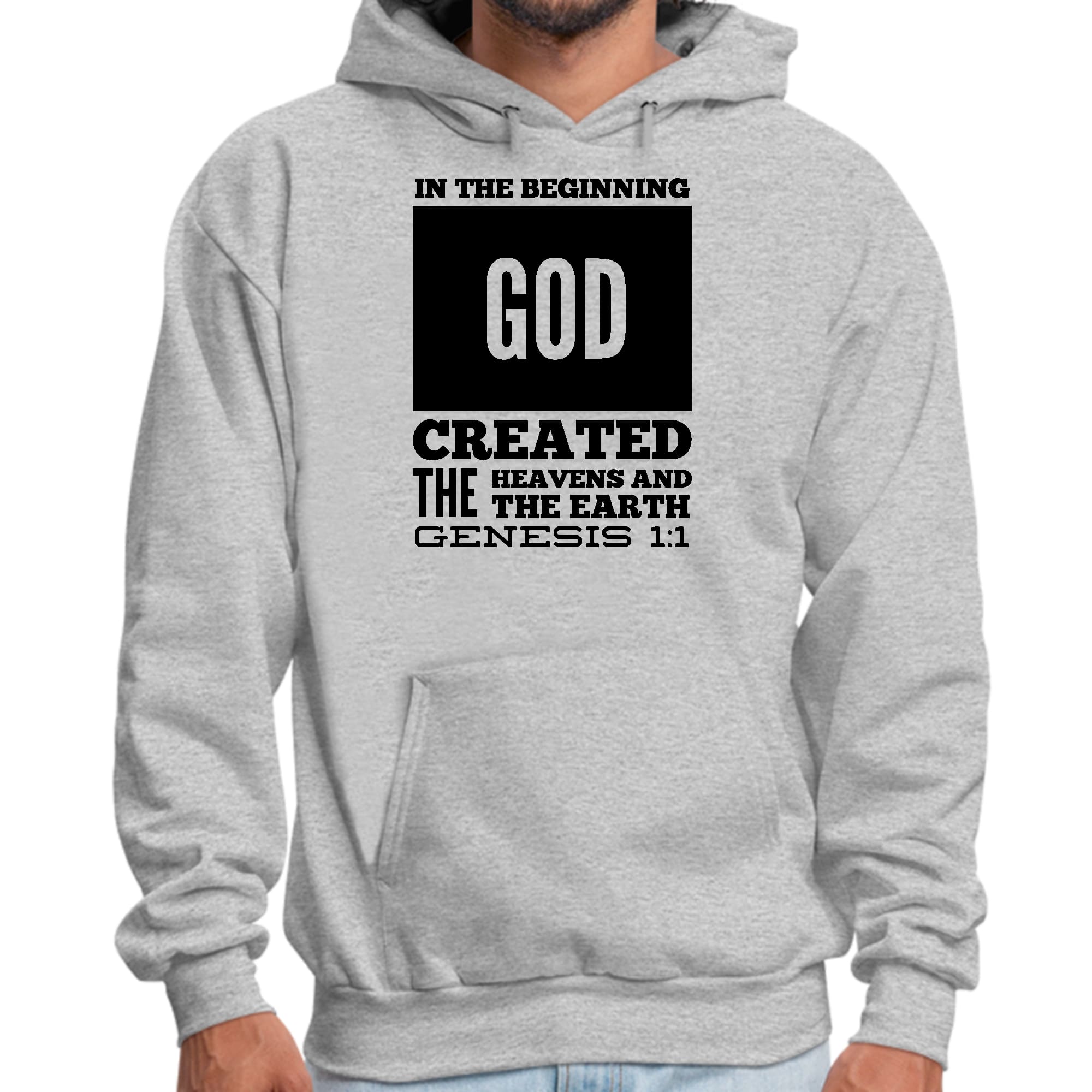 Mens Graphic Hoodie in the Beginning Print