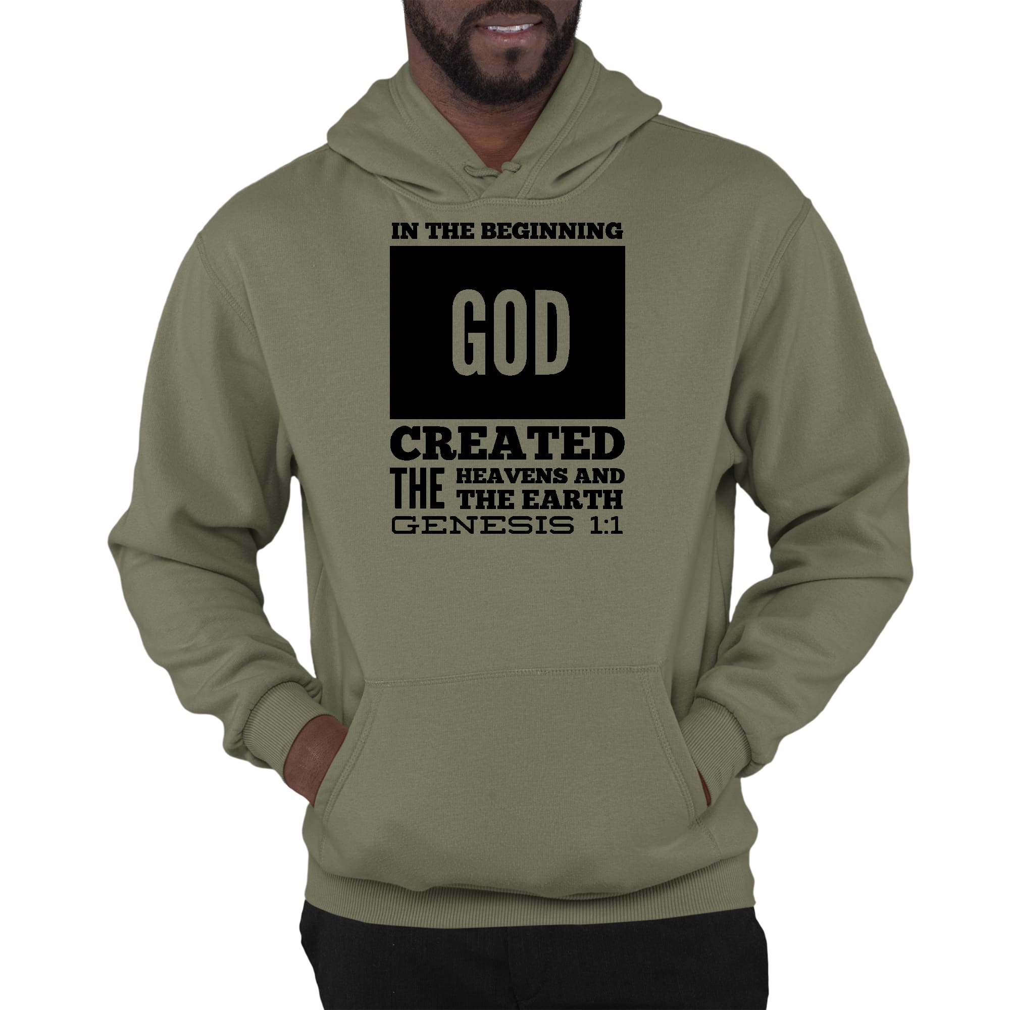 Mens Graphic Hoodie in the Beginning Print
