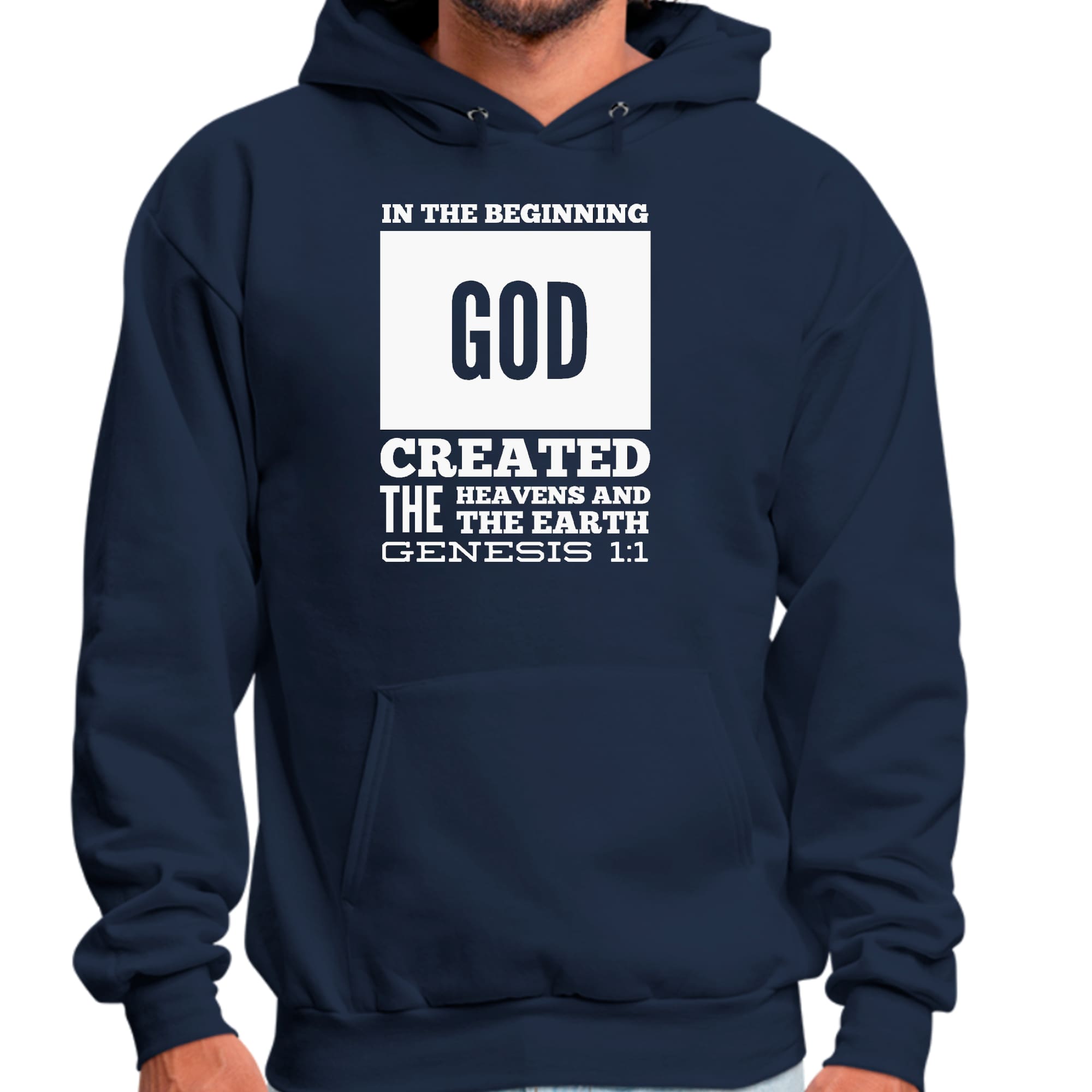 Mens Graphic Hoodie in the Beginning Print