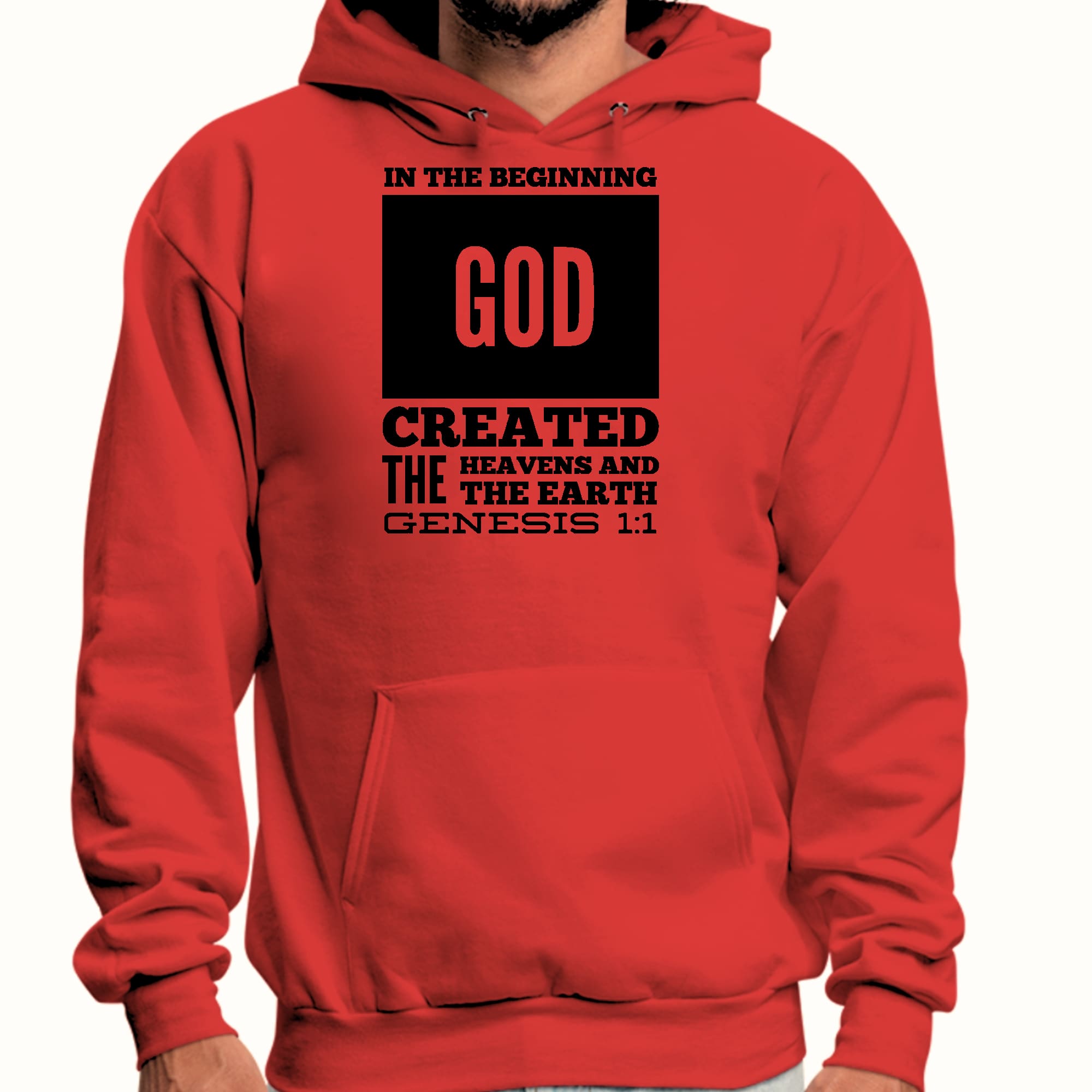 Mens Graphic Hoodie in the Beginning Print