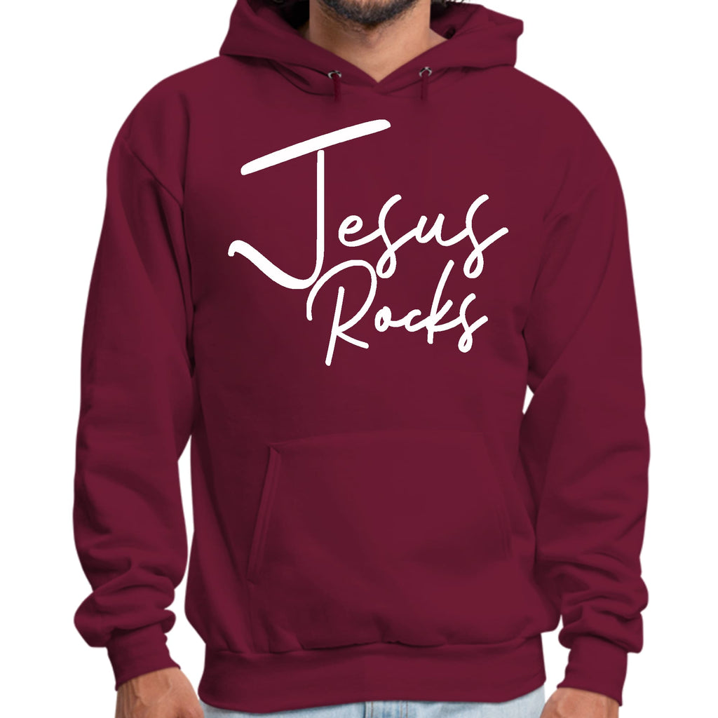 Mens Graphic Hoodie Jesus Rocks Print