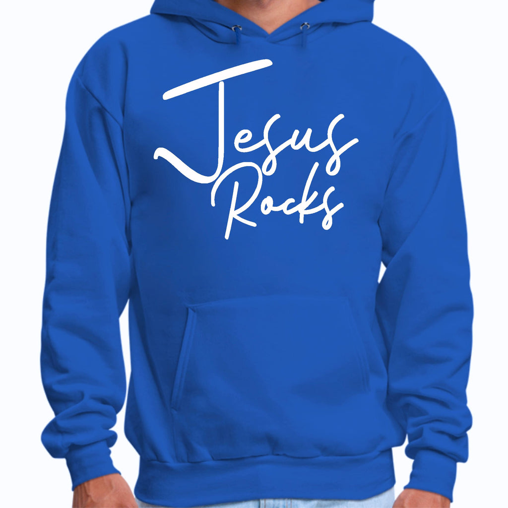 Mens Graphic Hoodie Jesus Rocks Print