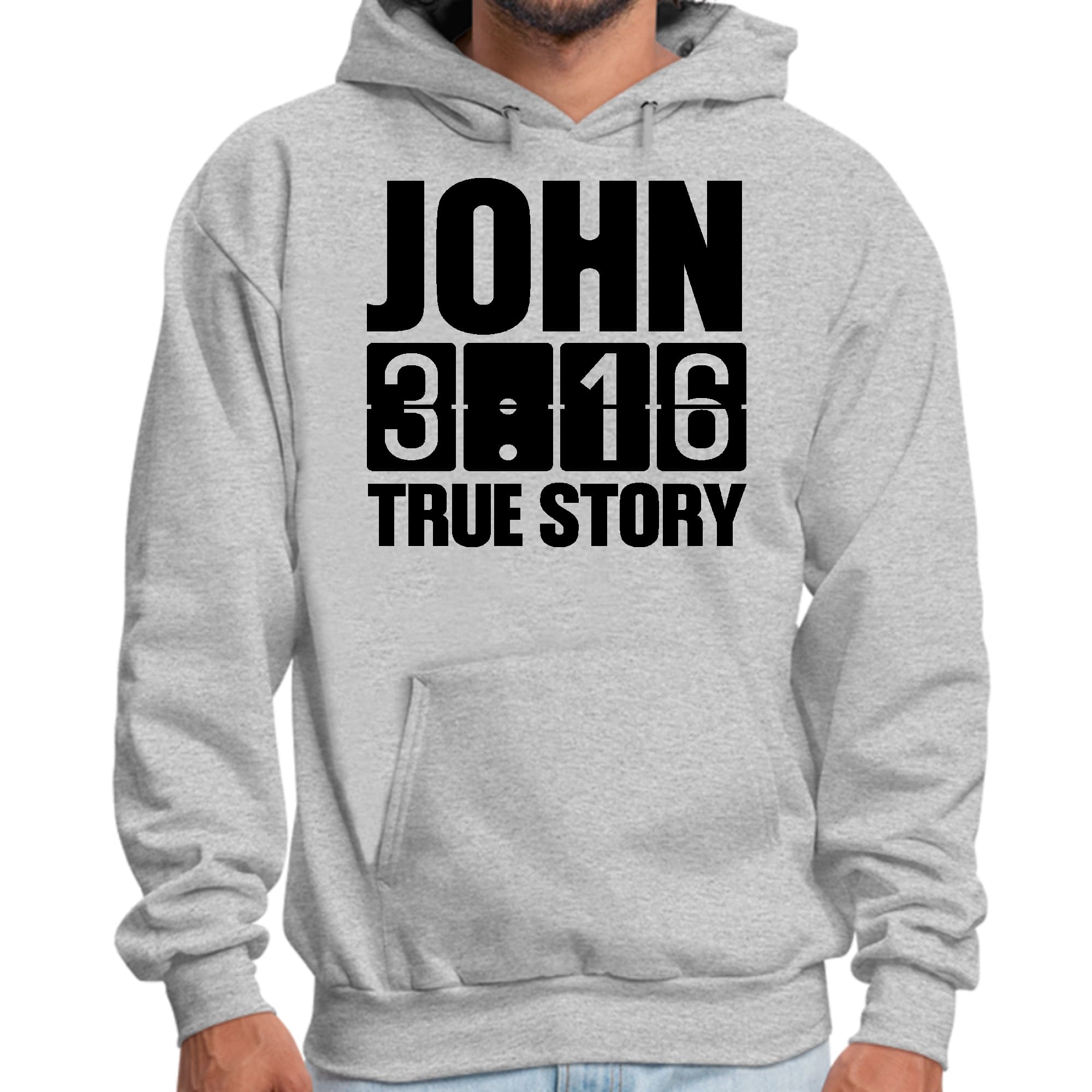 Mens Graphic Hoodie John 3:16 True Story Print