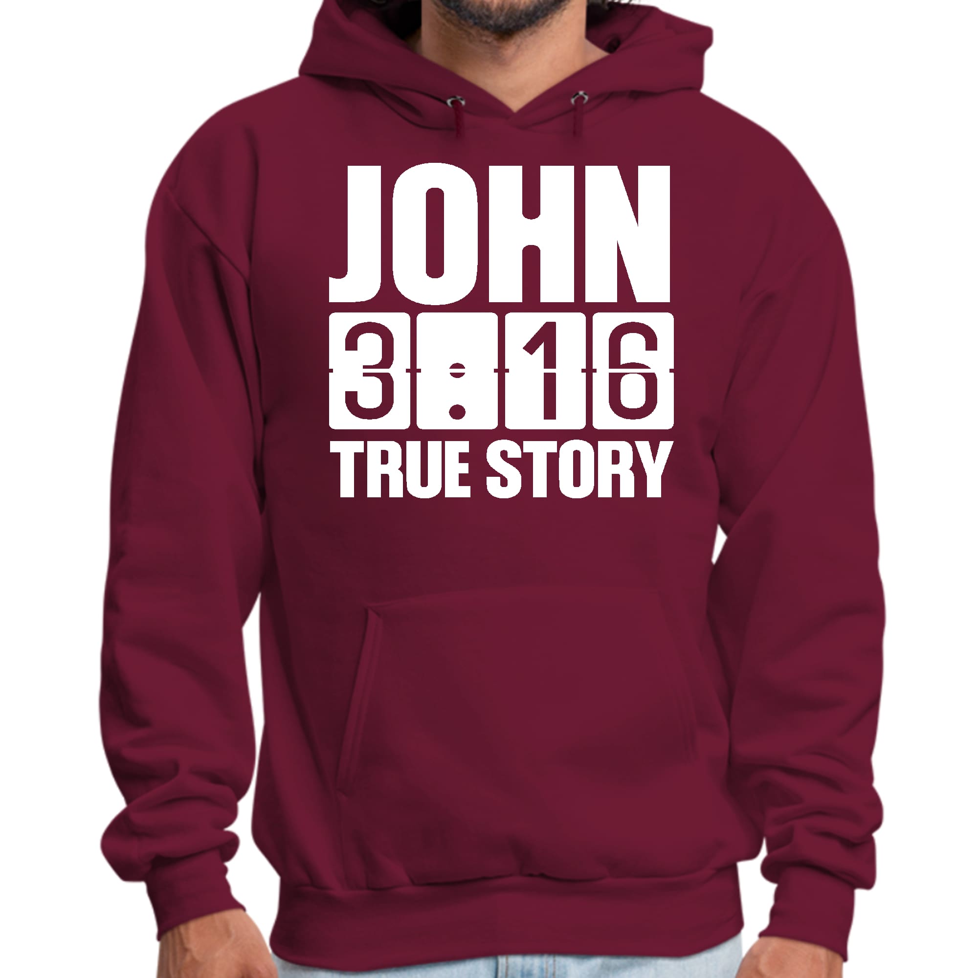 Mens Graphic Hoodie John 3:16 True Story Print