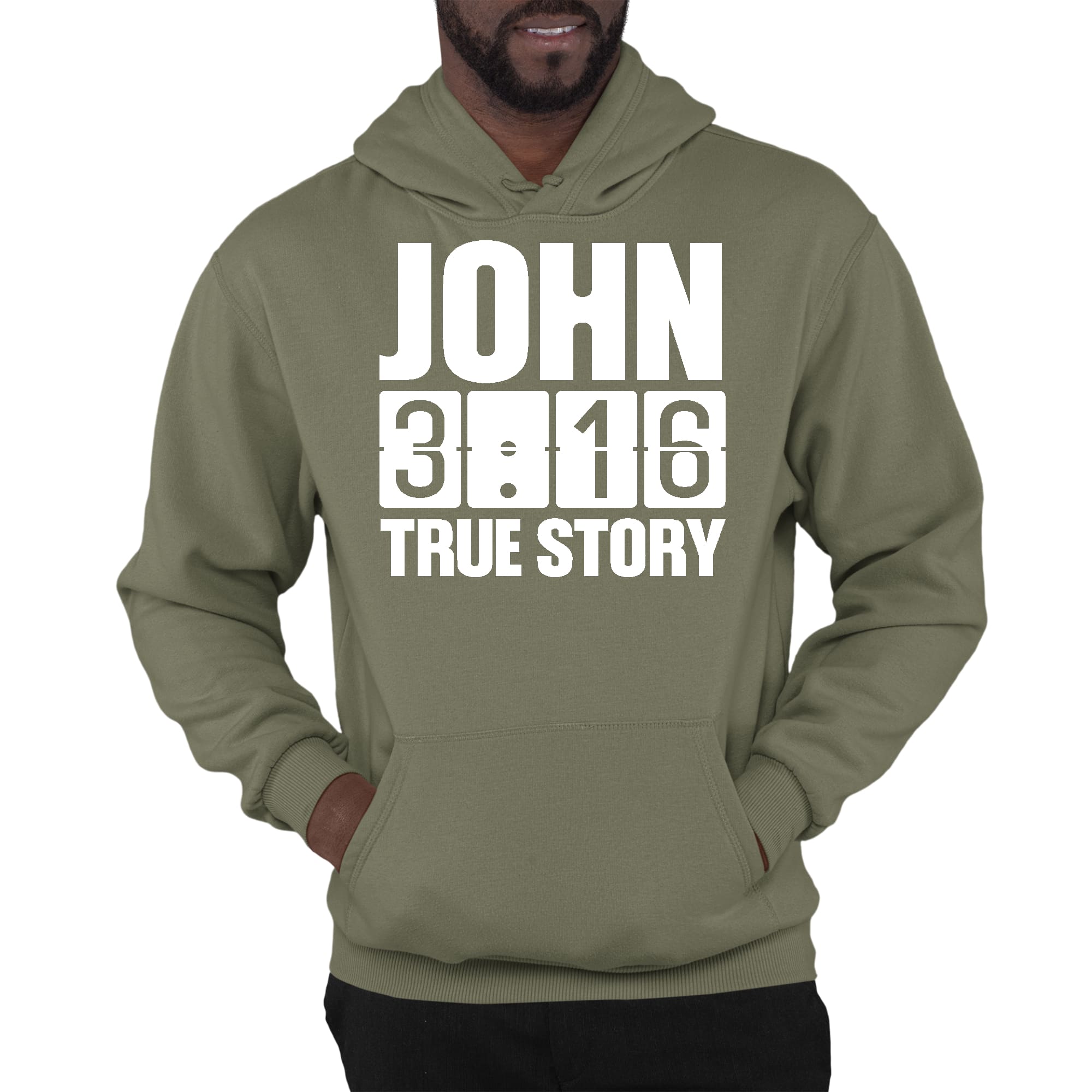 Mens Graphic Hoodie John 3:16 True Story Print