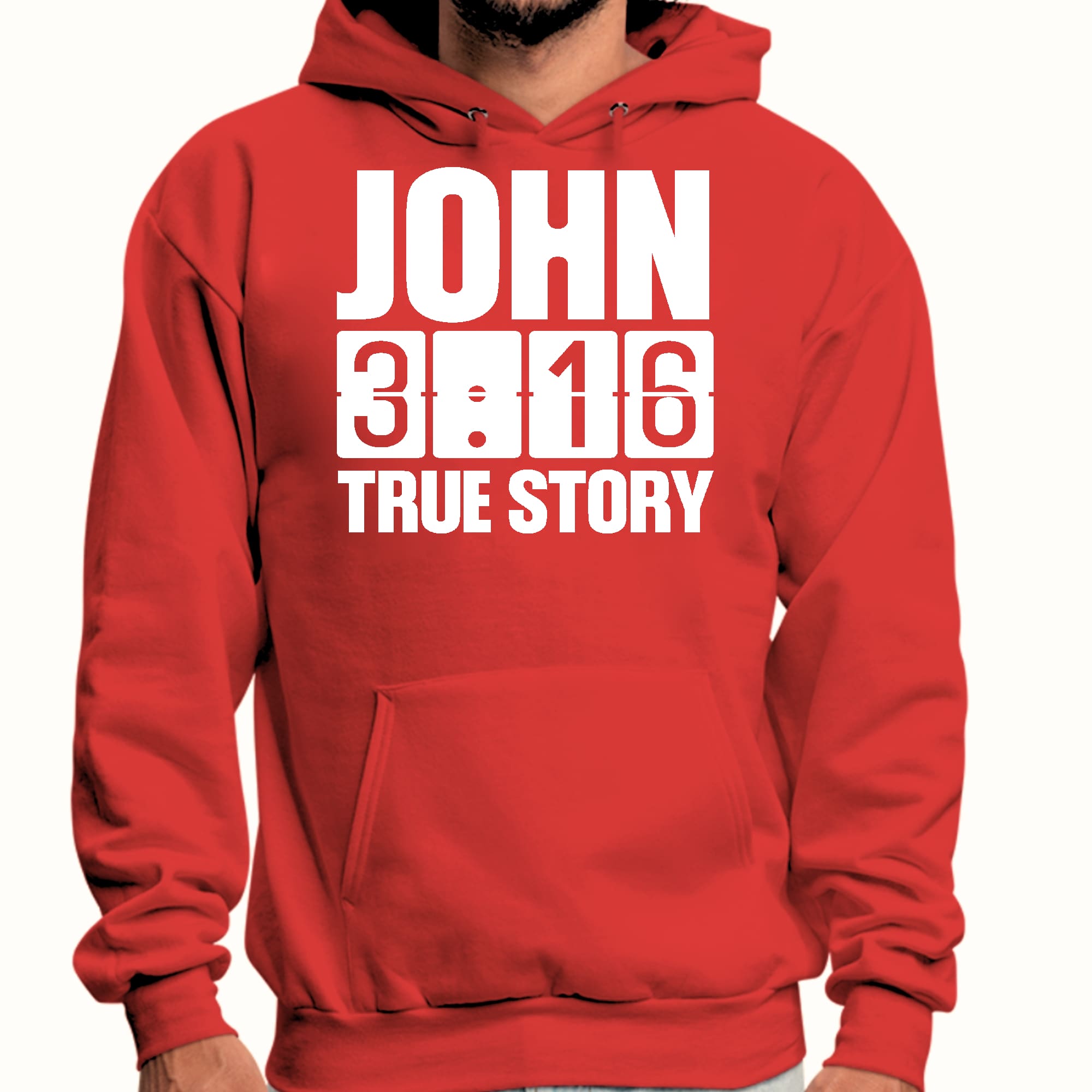 Mens Graphic Hoodie John 3:16 True Story Print