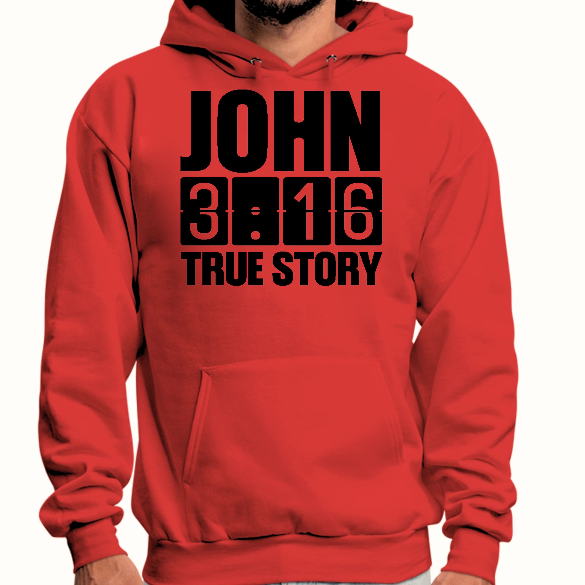 Mens Graphic Hoodie John 3:16 True Story Print