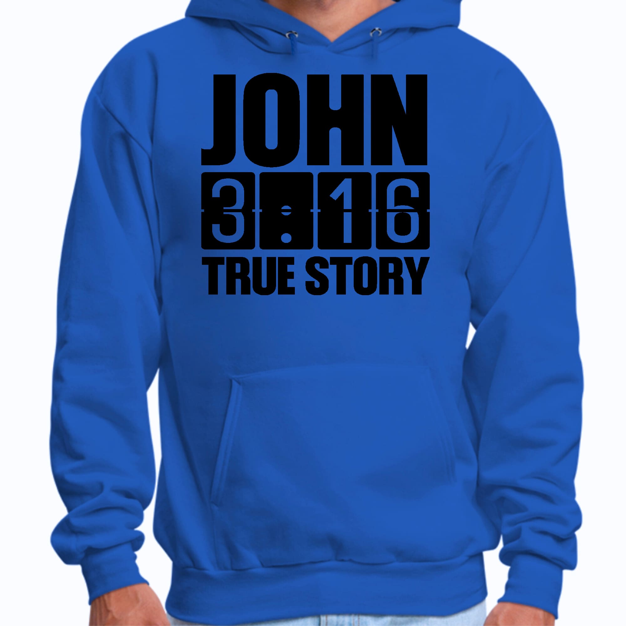 Mens Graphic Hoodie John 3:16 True Story Print
