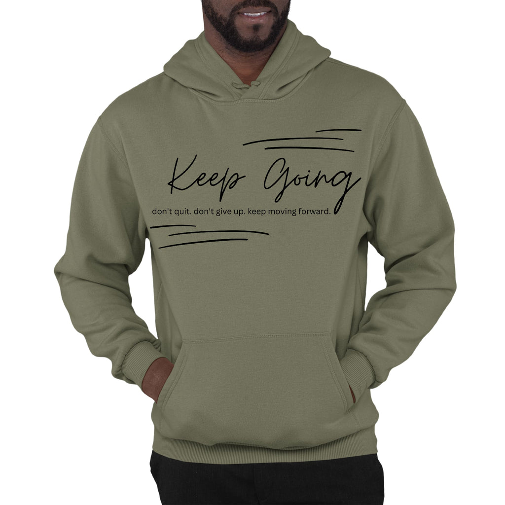 Mens Graphic Hoodie Keep Going Don't Give Up - Inspirational