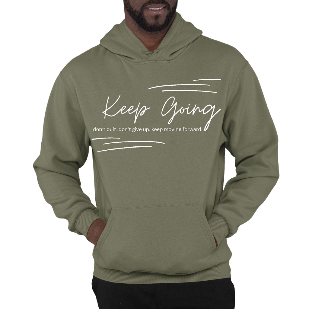 Mens Graphic Hoodie Keep Going Don’t Give Up - Inspirational
