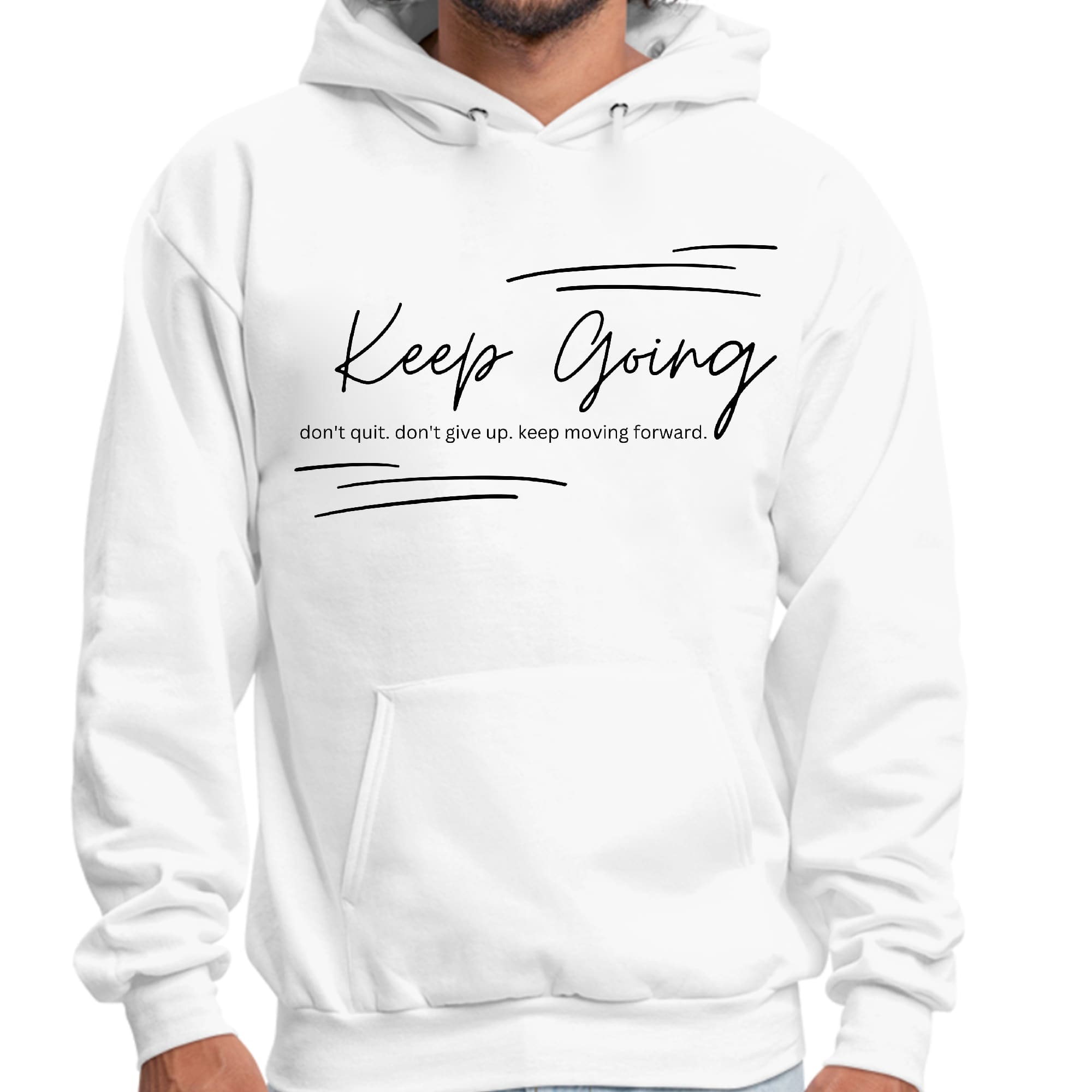 Mens Graphic Hoodie Keep Going Don't Give Up - Inspirational