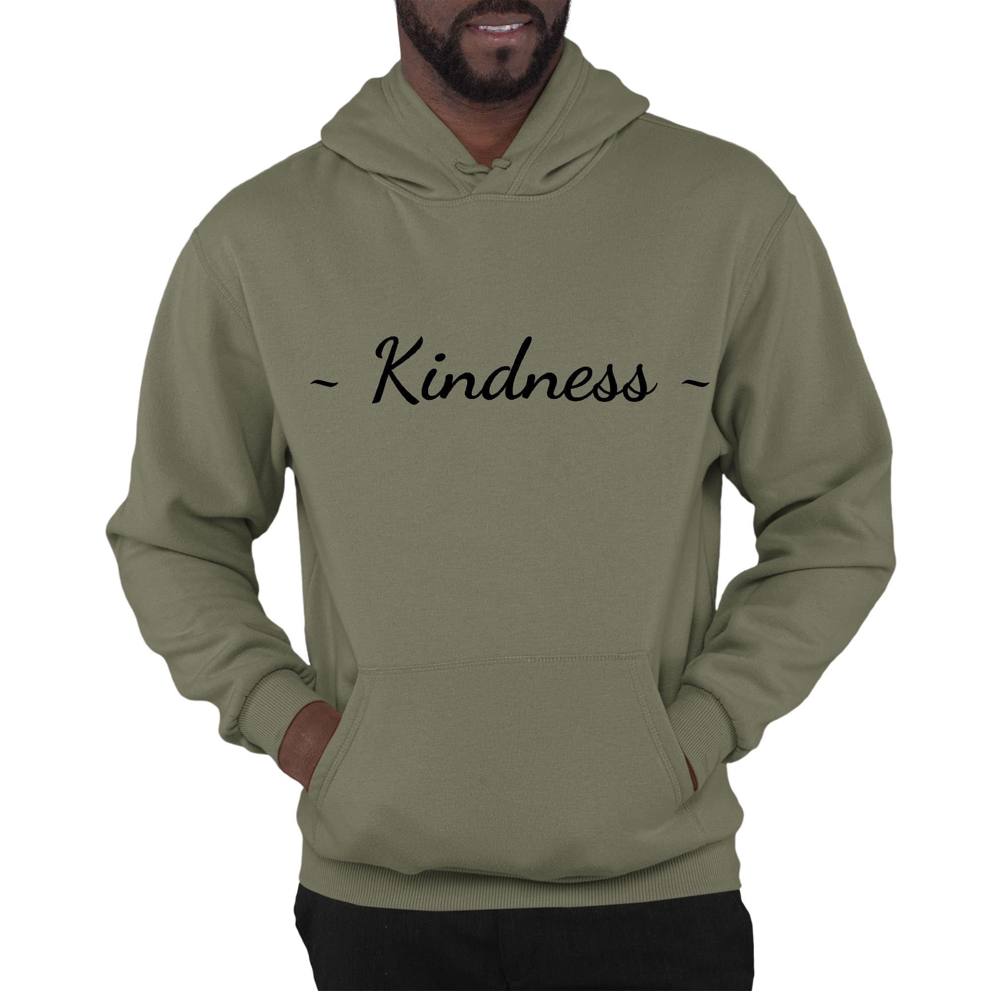 Mens Graphic Hoodie Kindness Black Print