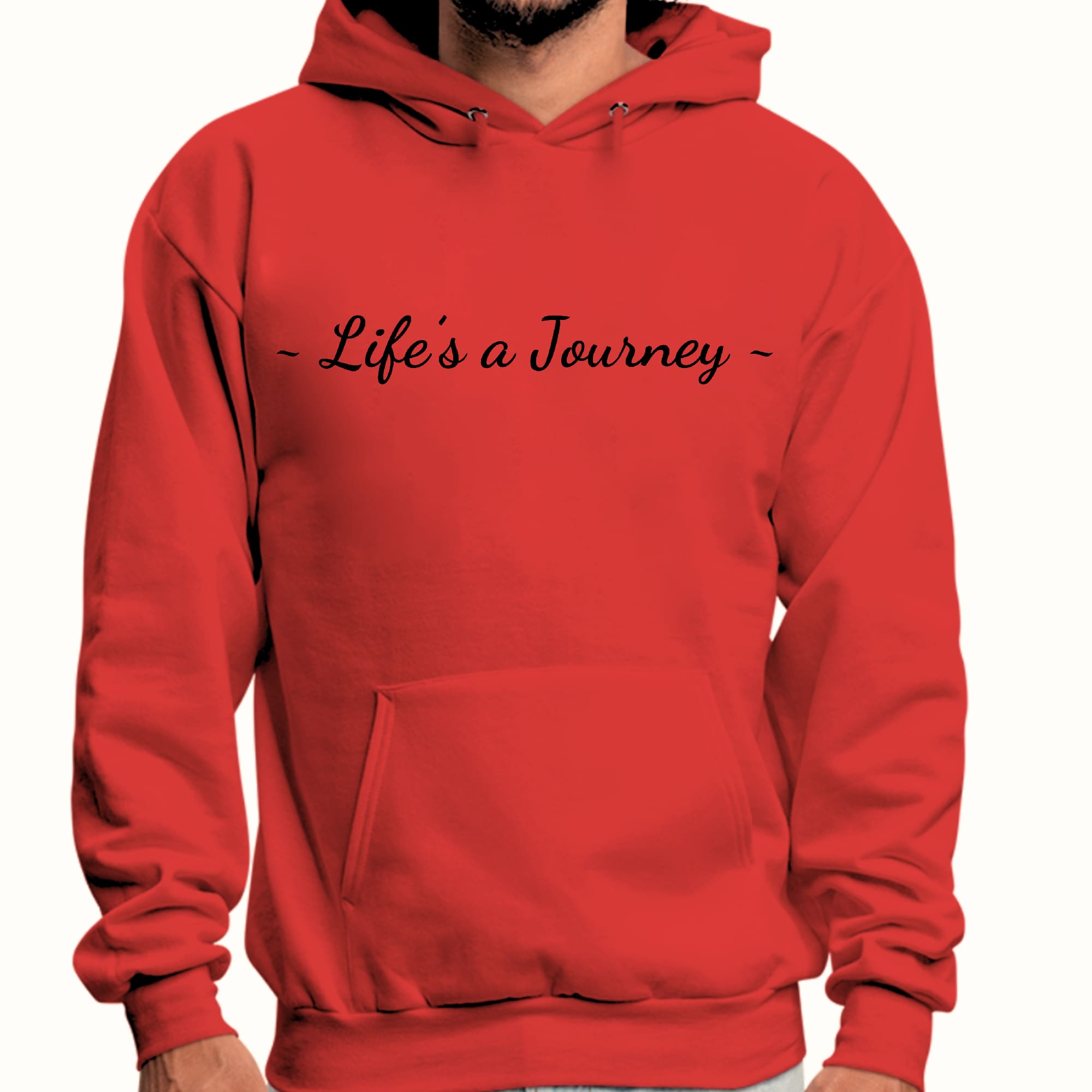 Mens Graphic Hoodie Life's a Journey Black Print