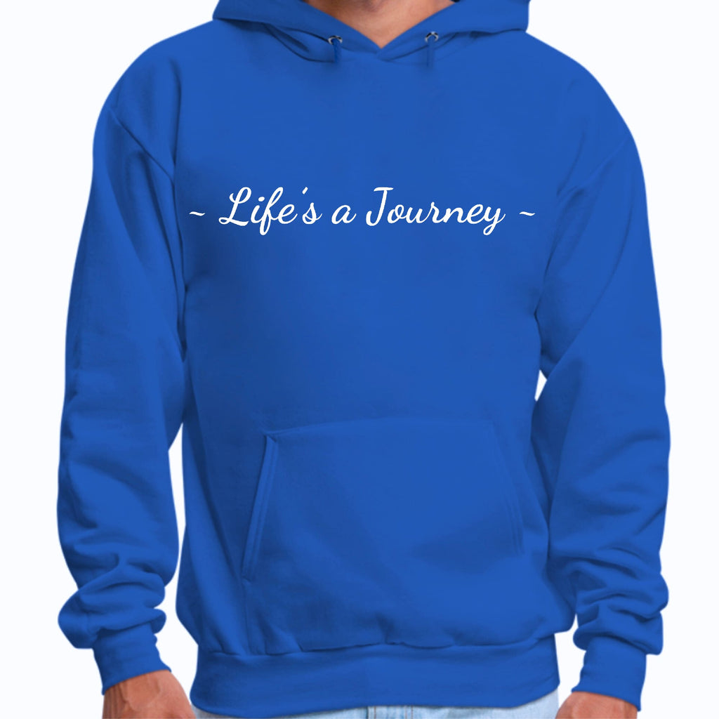 Mens Graphic Hoodie Life’s a Journey White Print