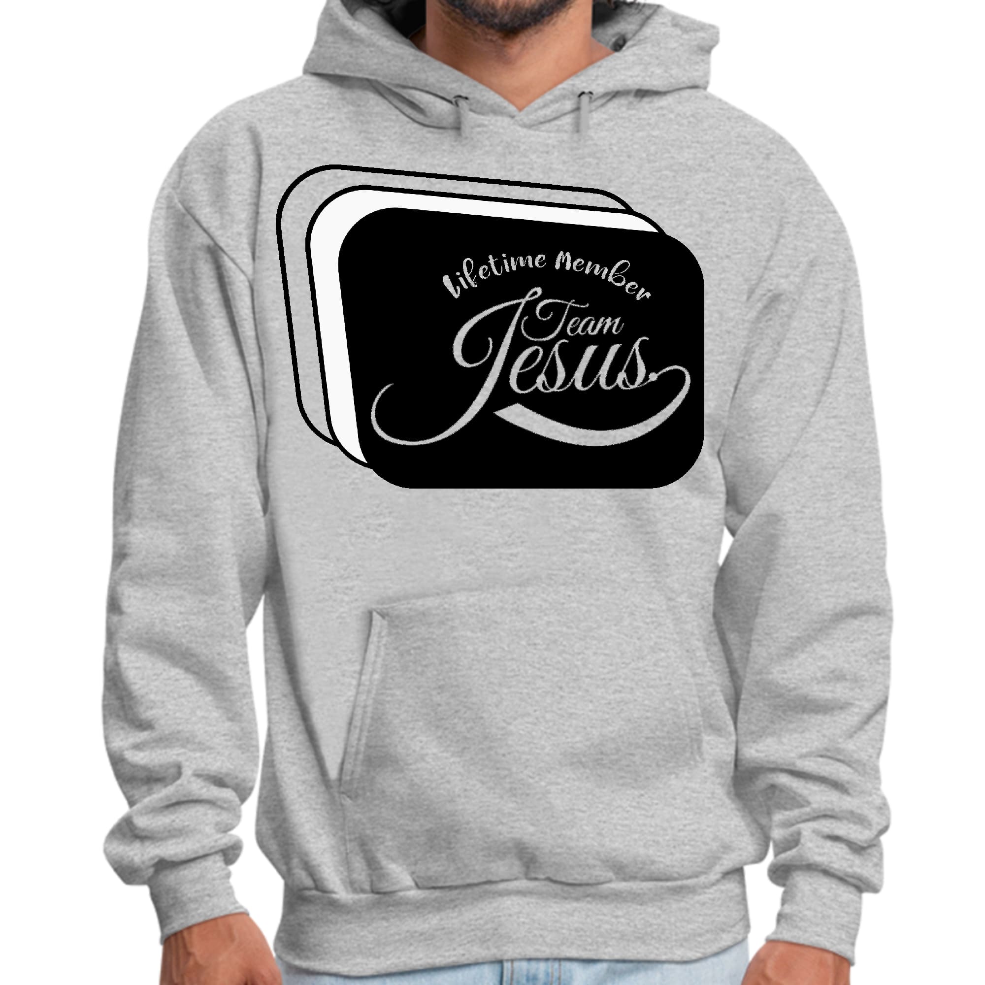 Mens Graphic Hoodie Lifetime Member Team Jesus