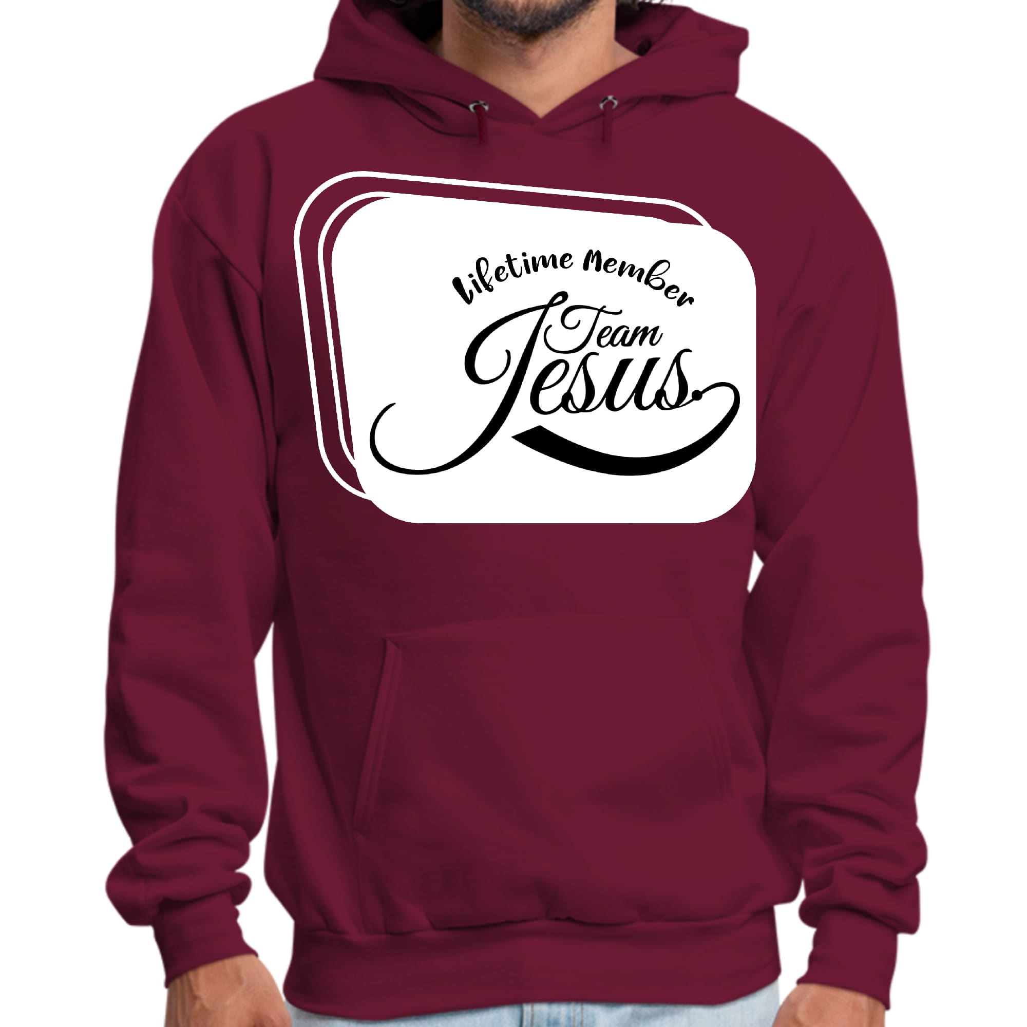 Mens Graphic Hoodie Lifetime Member Team Jesus