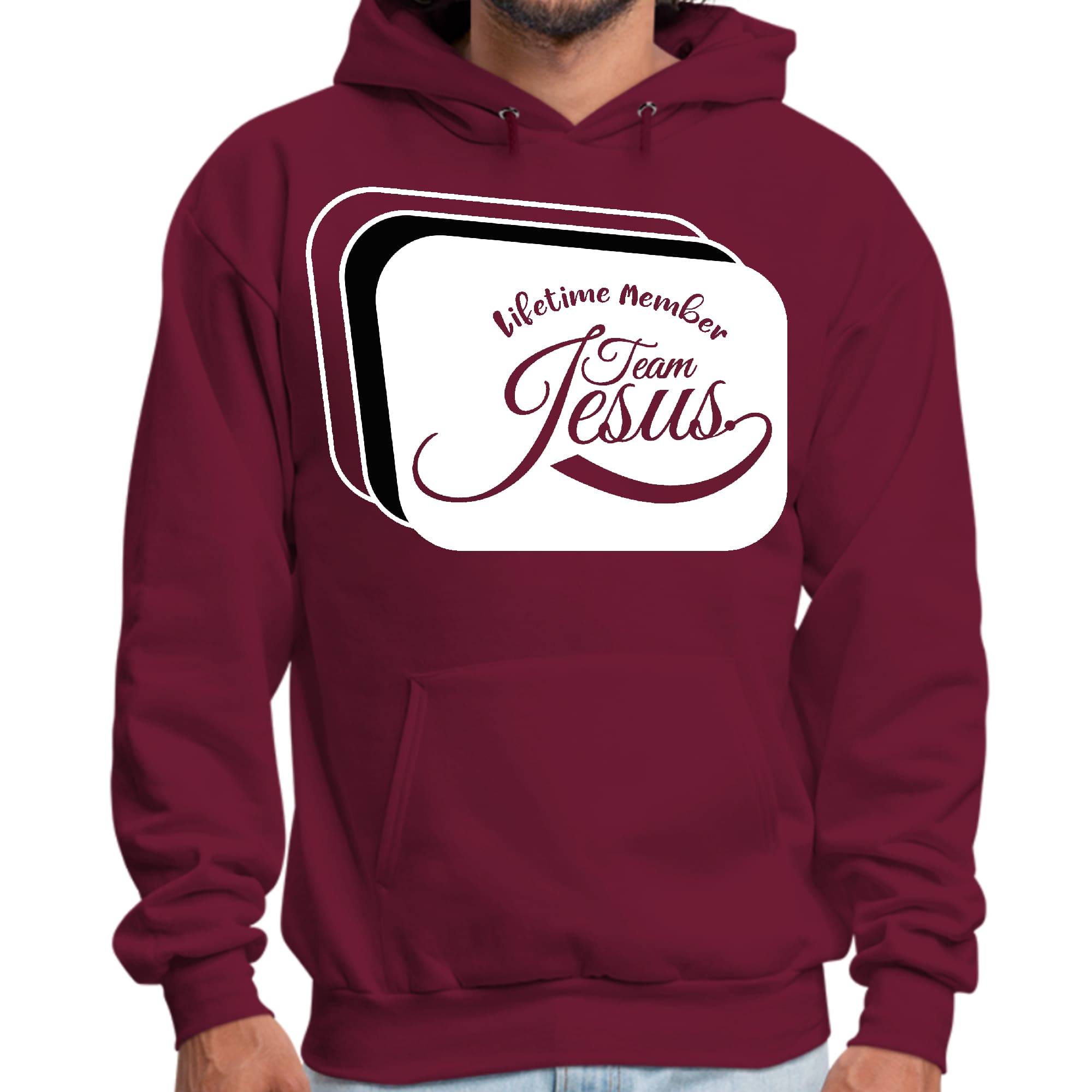 Mens Graphic Hoodie Lifetime Member Team Jesus