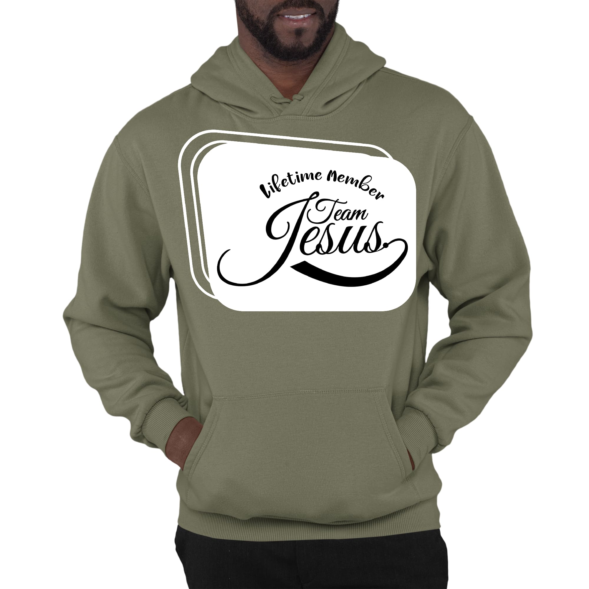 Mens Graphic Hoodie Lifetime Member Team Jesus