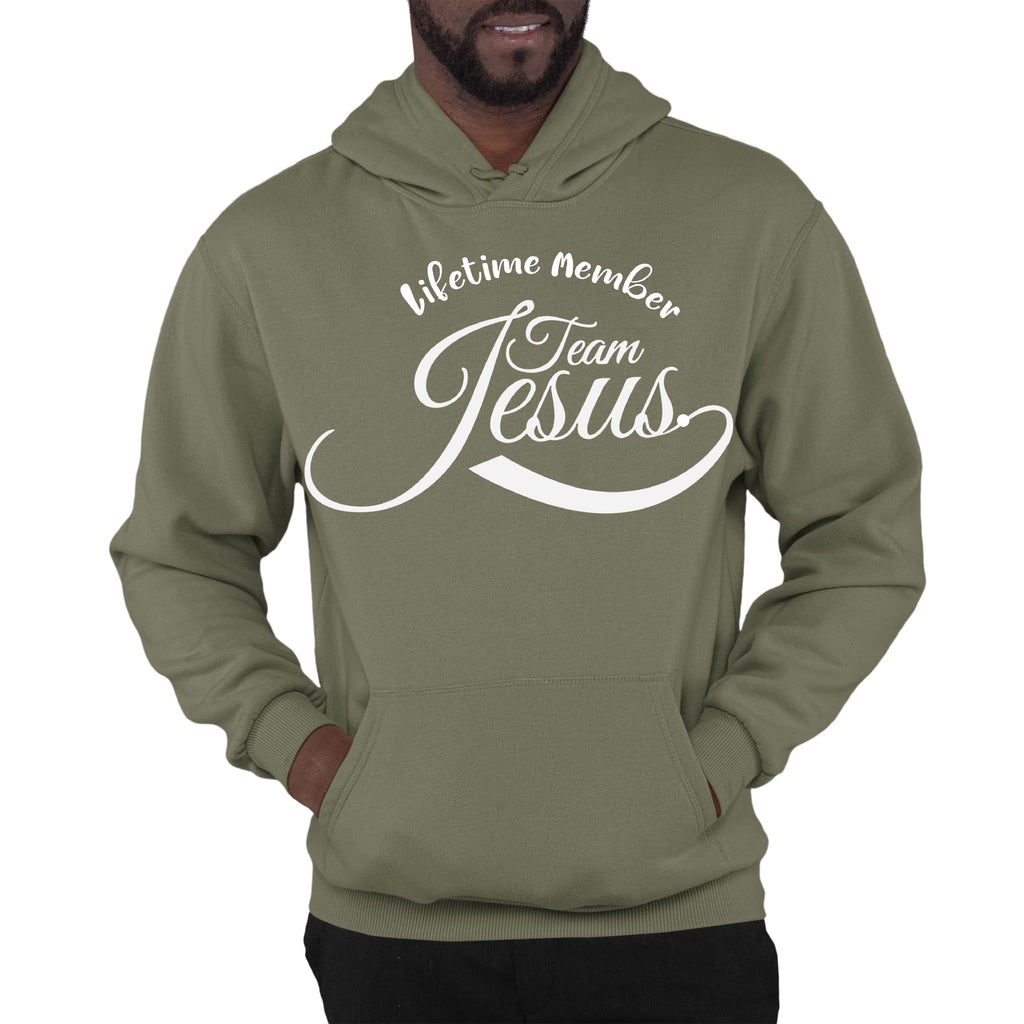 Mens Graphic Hoodie Lifetime Member Team Jesus