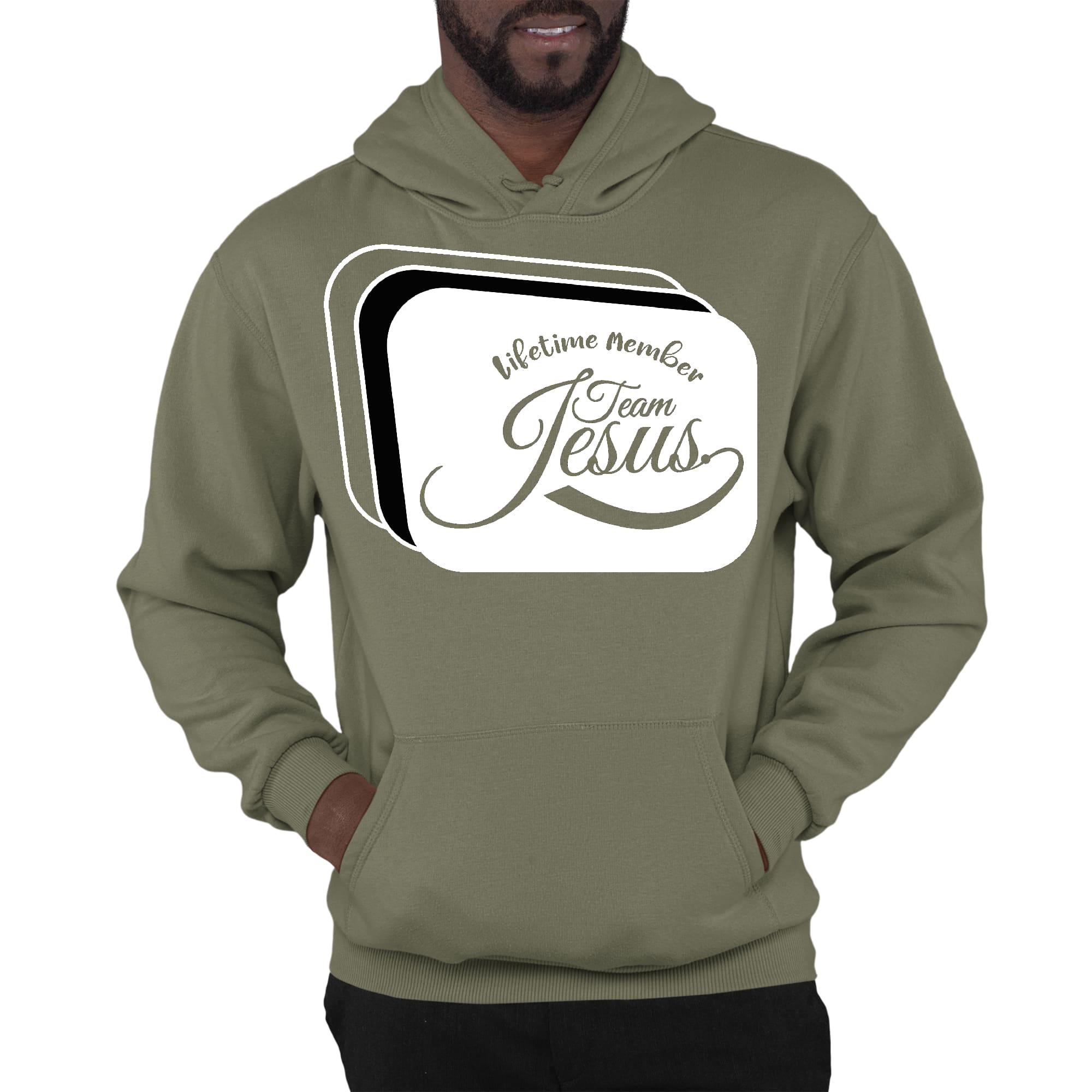 Mens Graphic Hoodie Lifetime Member Team Jesus