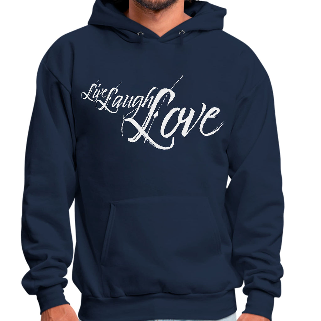 Mens Graphic Hoodie Live Laugh Love Light Grey