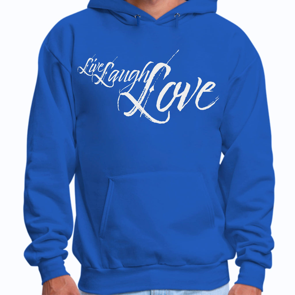 Mens Graphic Hoodie Live Laugh Love Light Grey