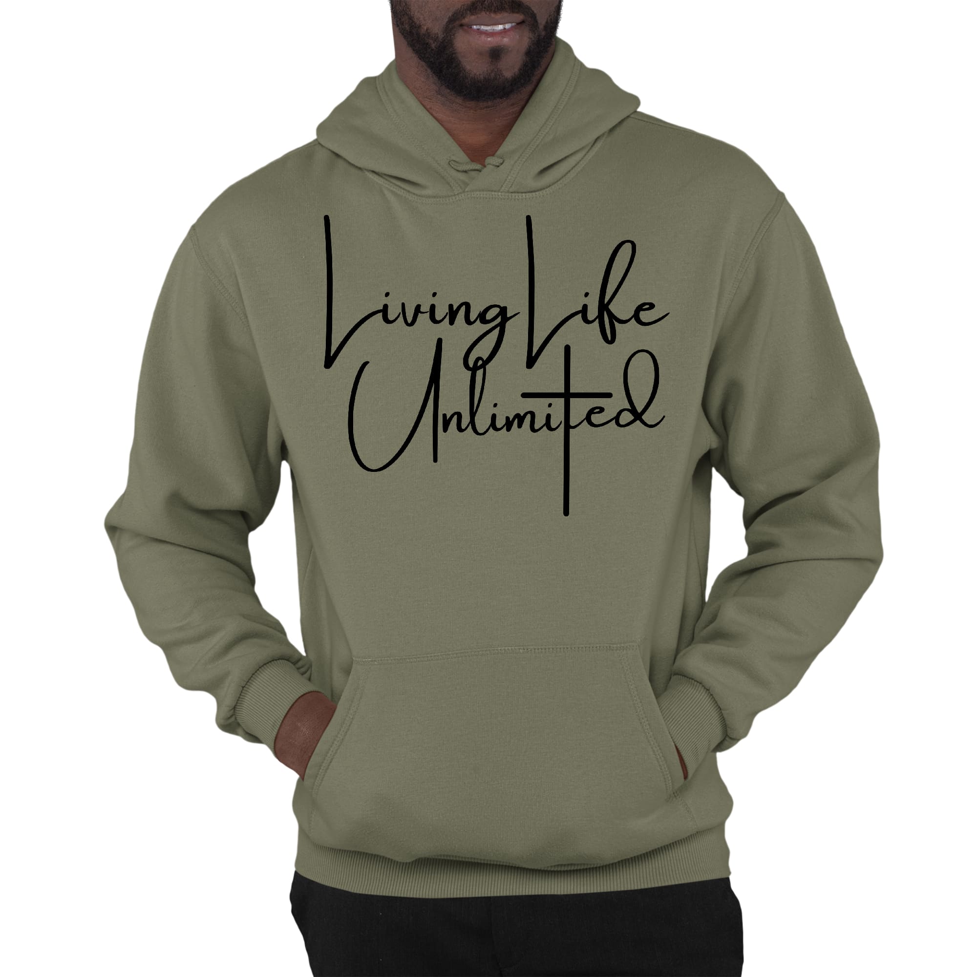 Mens Graphic Hoodie Living Life Unlimited