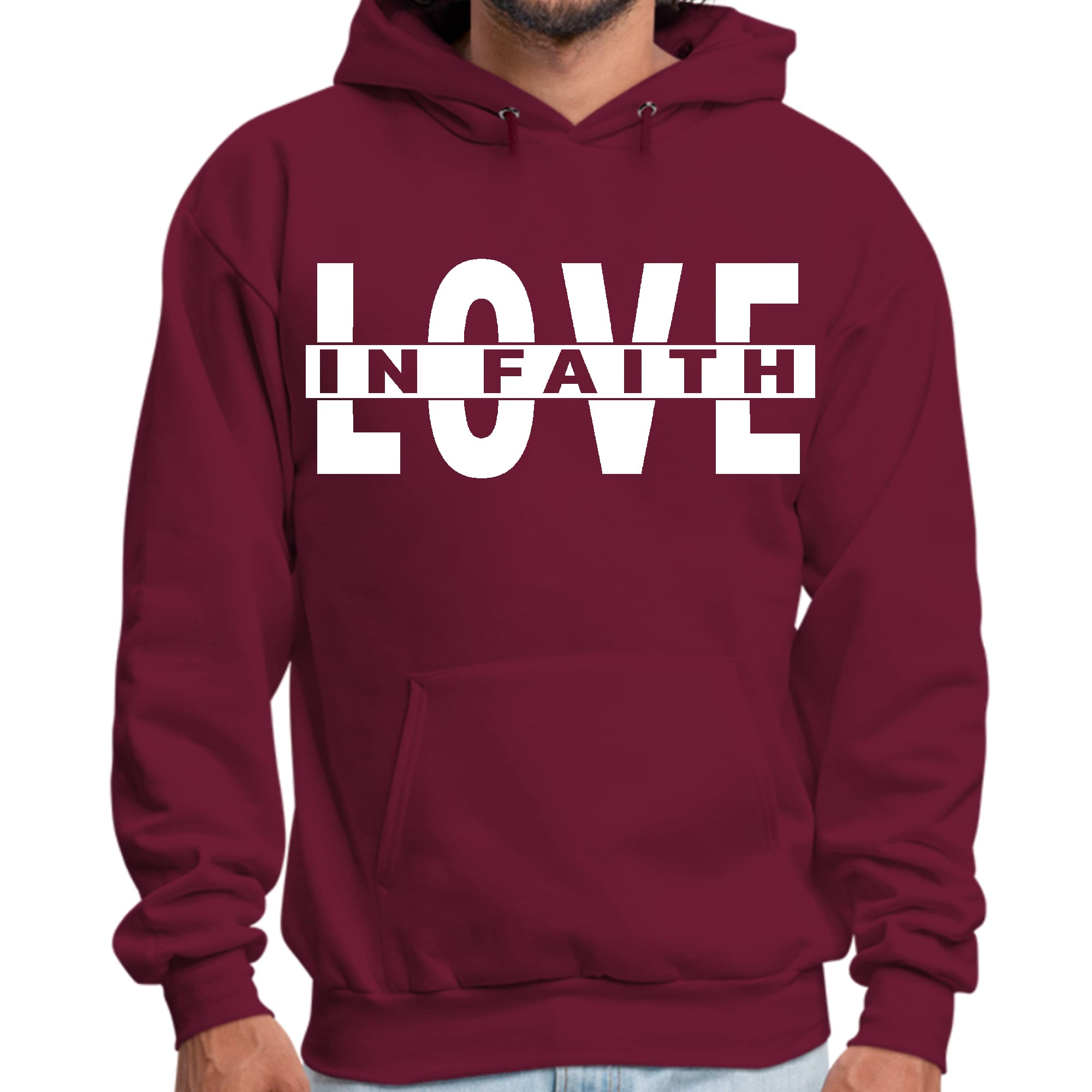 Mens Graphic Hoodie Love in Faith