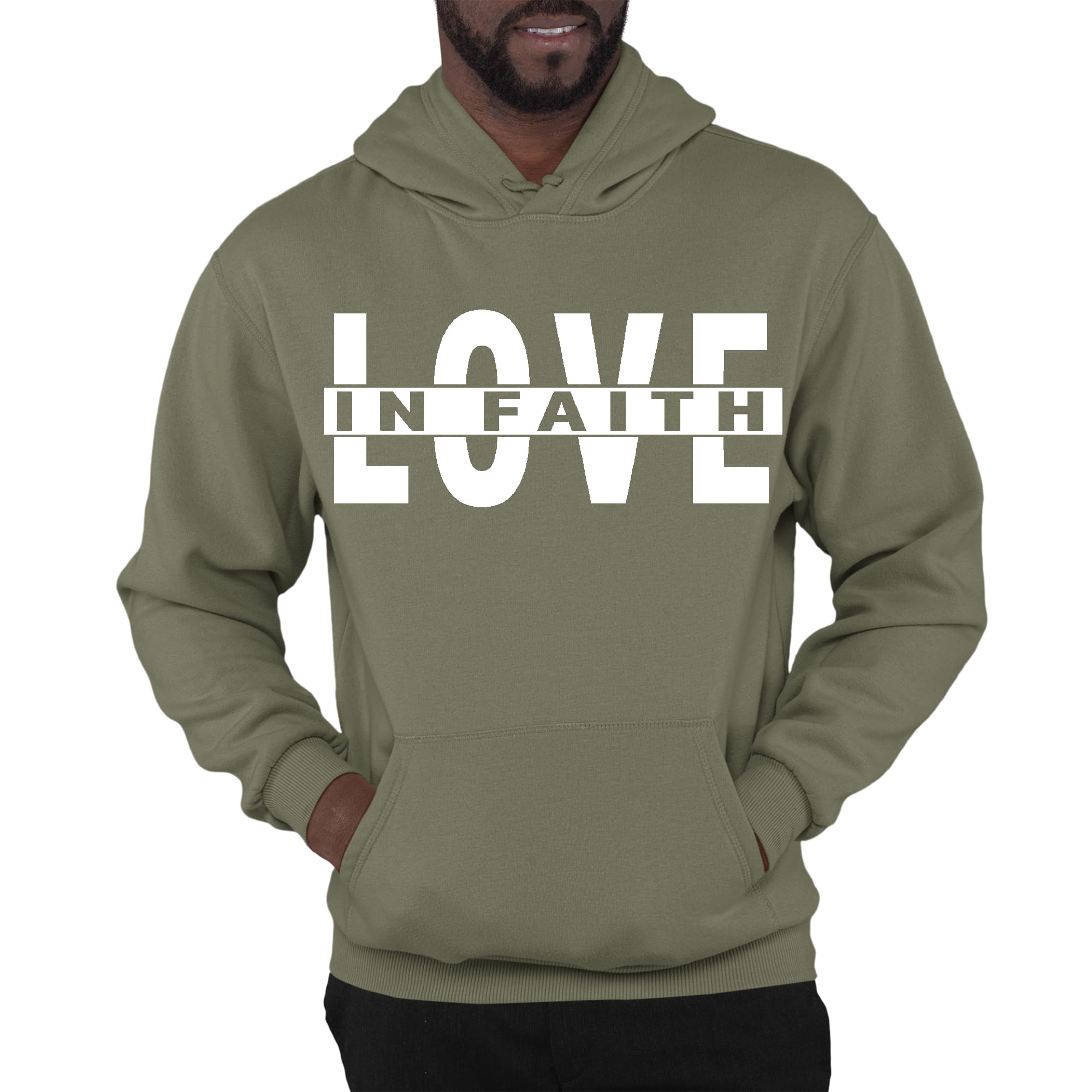 Mens Graphic Hoodie Love in Faith