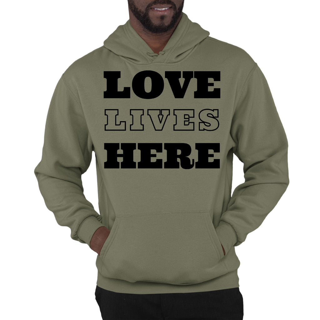 Mens Graphic Hoodie Love Lives Here