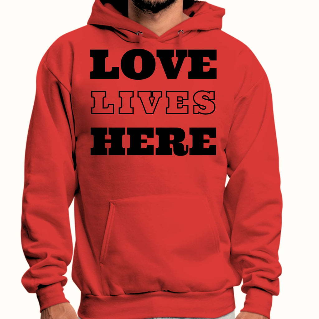 Mens Graphic Hoodie Love Lives Here