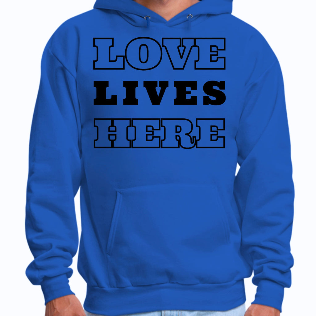 Mens Graphic Hoodie Love Lives Here