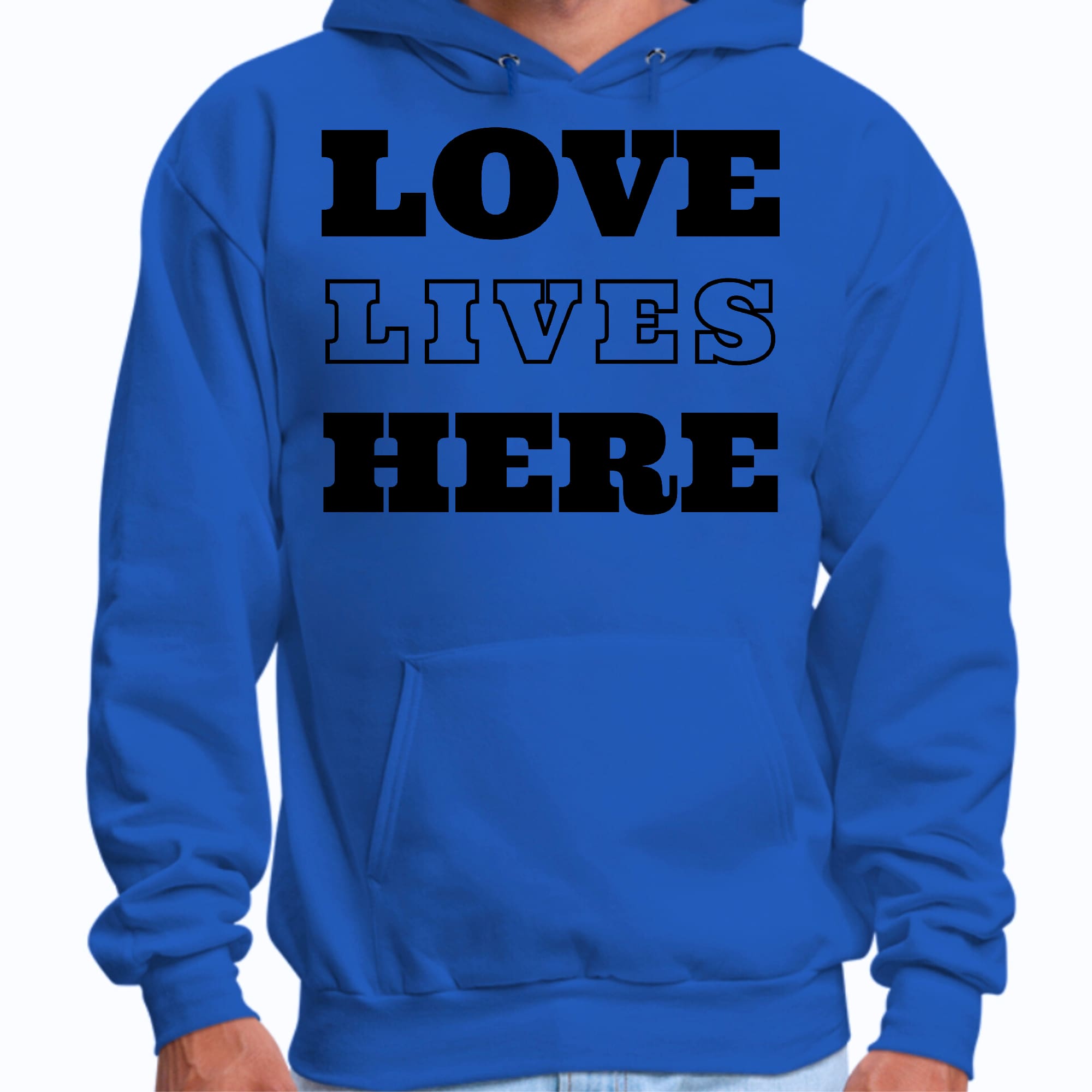 Mens Graphic Hoodie Love Lives Here