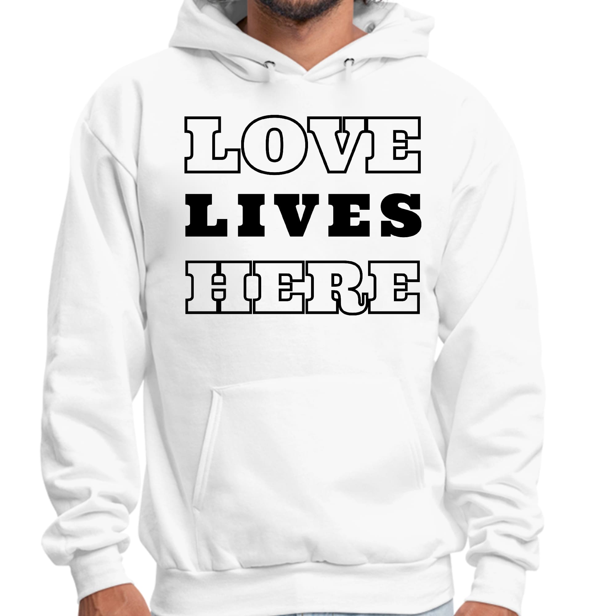 Mens Graphic Hoodie Love Lives Here
