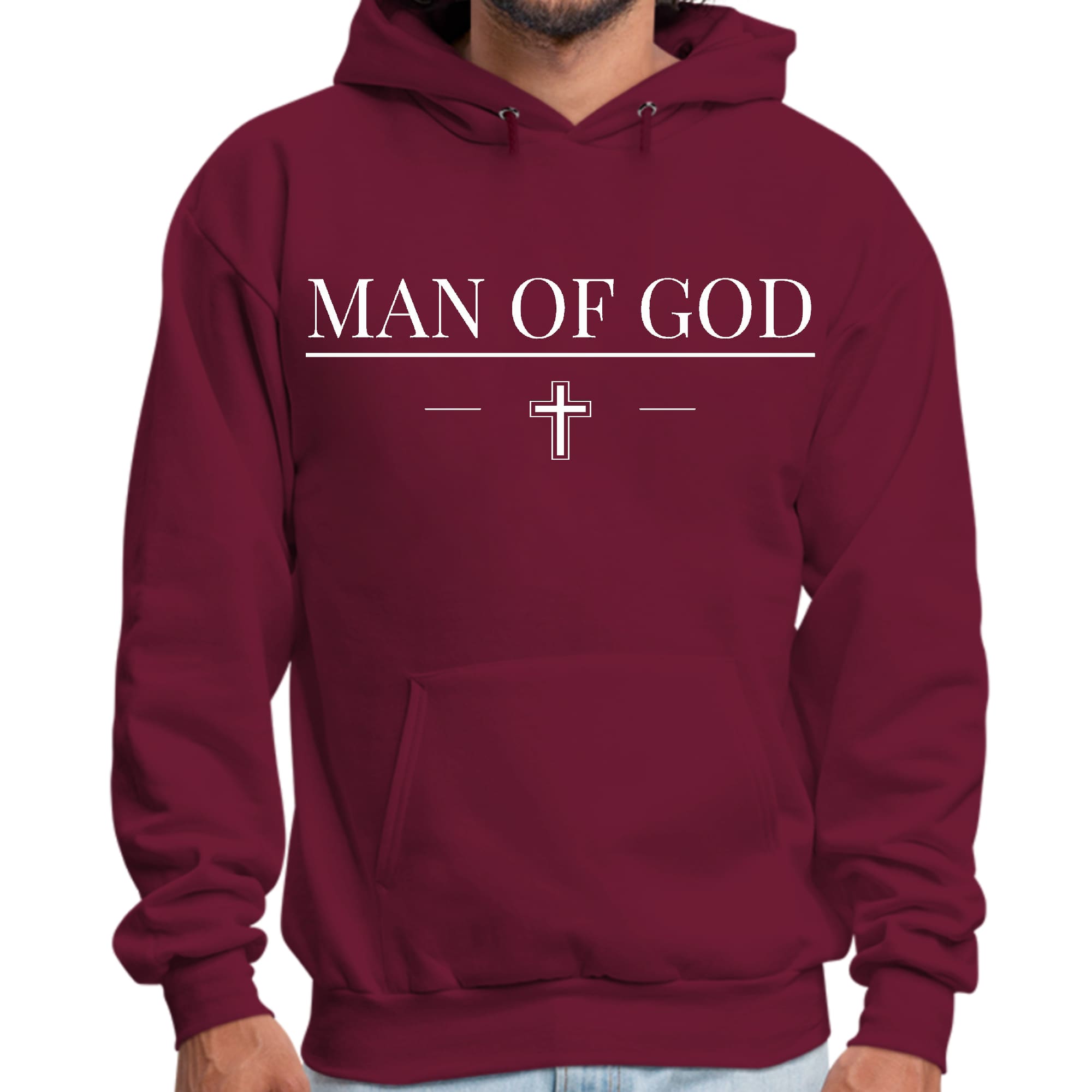 Mens Graphic Hoodie Man of God Print