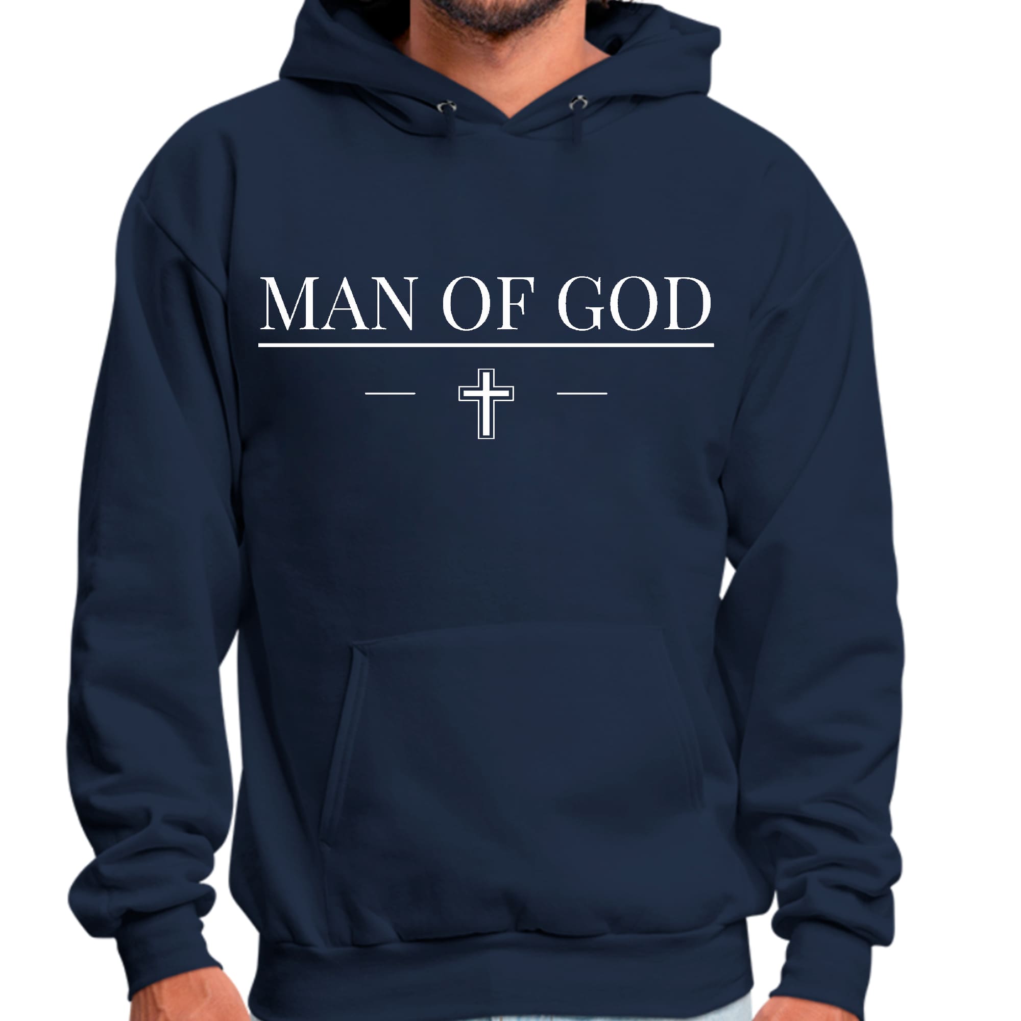Mens Graphic Hoodie Man of God Print