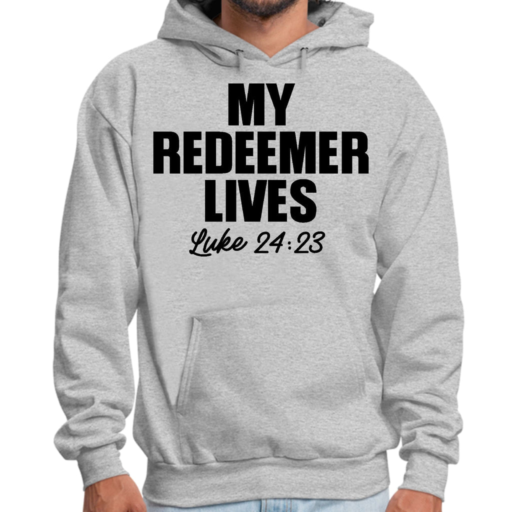 Mens Graphic Hoodie my Redeemer Lives Print