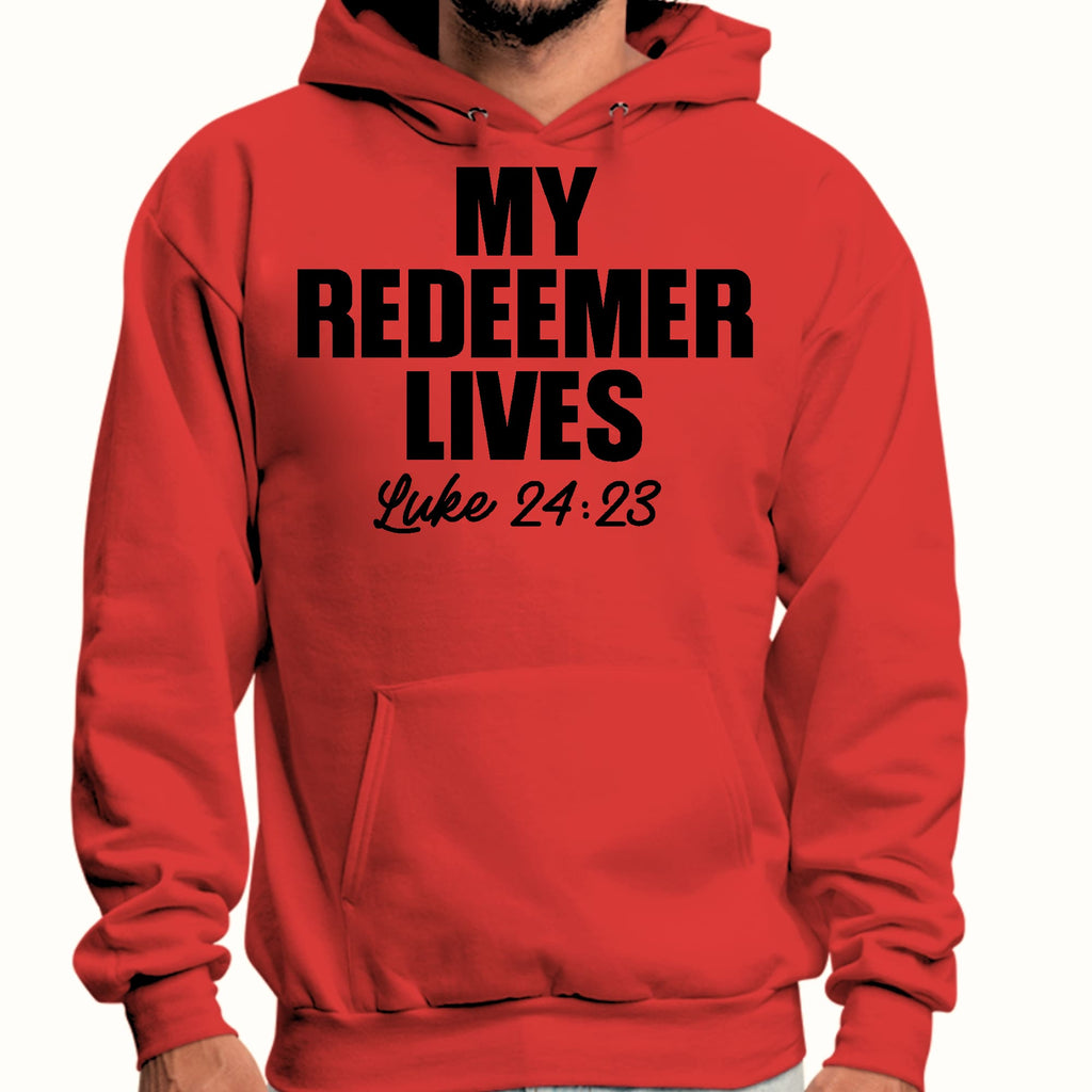 Mens Graphic Hoodie my Redeemer Lives Print