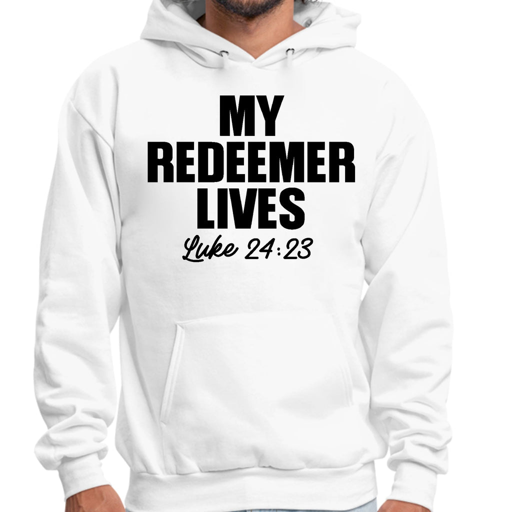 Mens Graphic Hoodie my Redeemer Lives Print