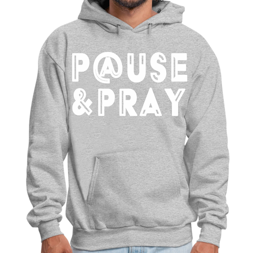Mens Graphic Hoodie Pause and Pray