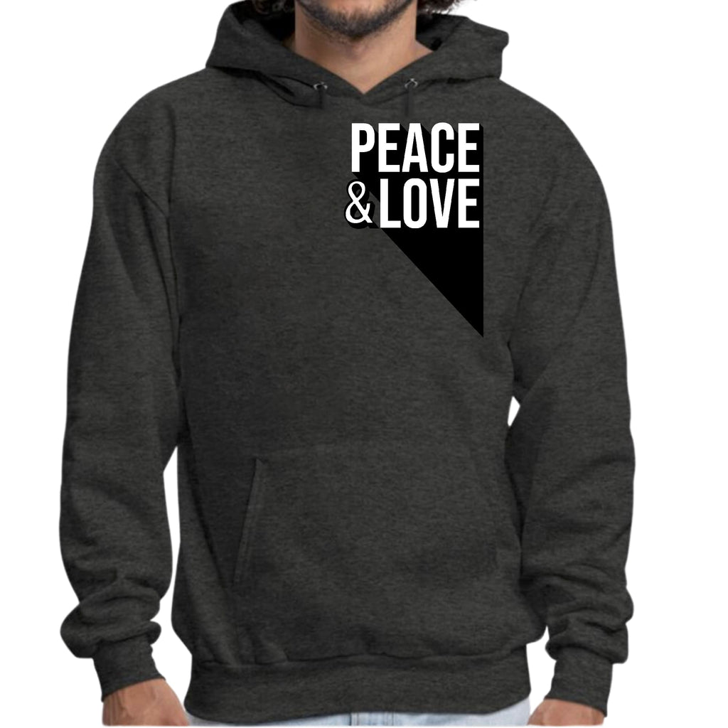 Mens Graphic Hoodie Peace and Love Print