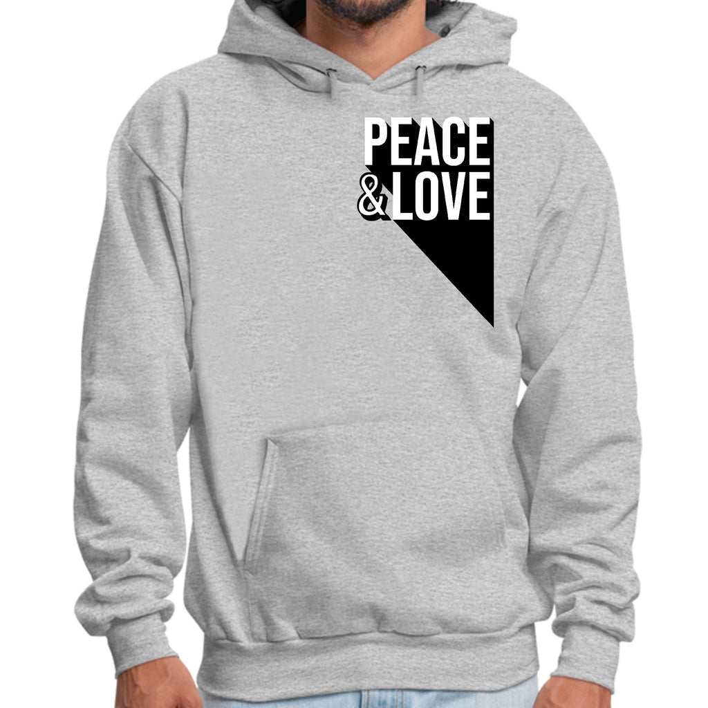 Mens Graphic Hoodie Peace and Love Print