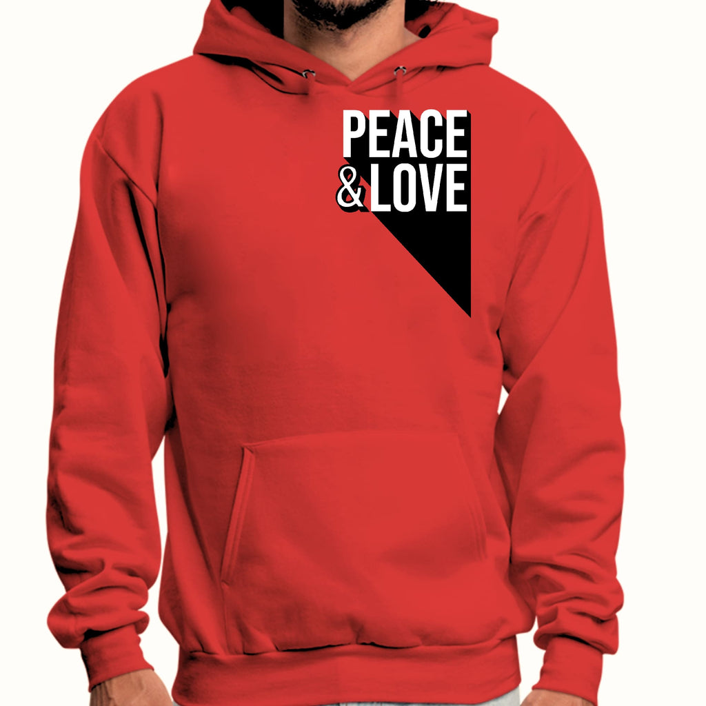 Mens Graphic Hoodie Peace and Love Print