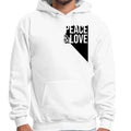 Mens Graphic Hoodie Peace and Love Print