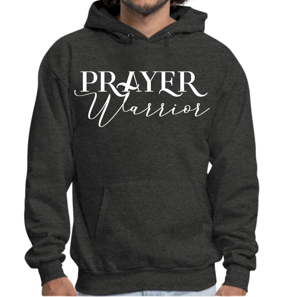 Mens Graphic Hoodie Prayer Warrior Script Style Illustration