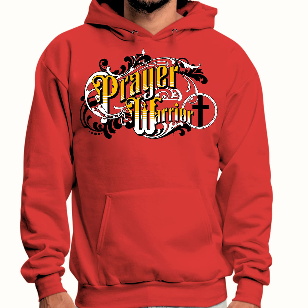 Mens Graphic Hoodie Prayer Warrior Victorian Style Illustration