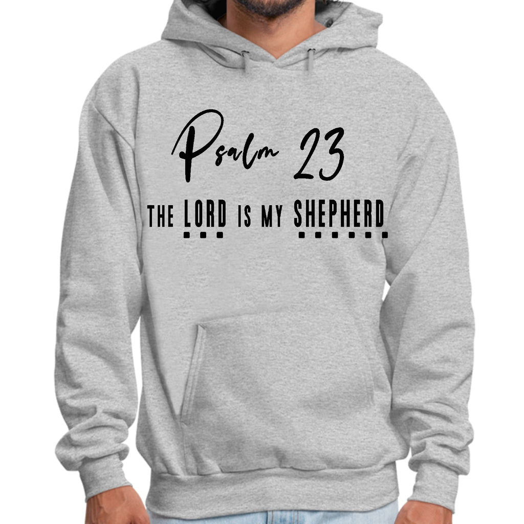 Mens Graphic Hoodie Psalm 23 the Lord is my Shepherd Black Print